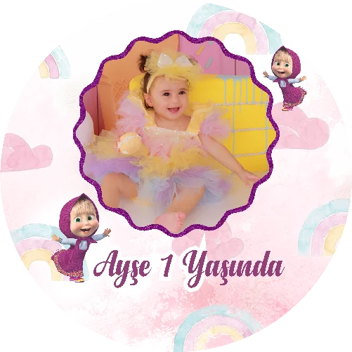 Maşa İle Koca Ayı Temalı yuvarlak Açacak Magneti